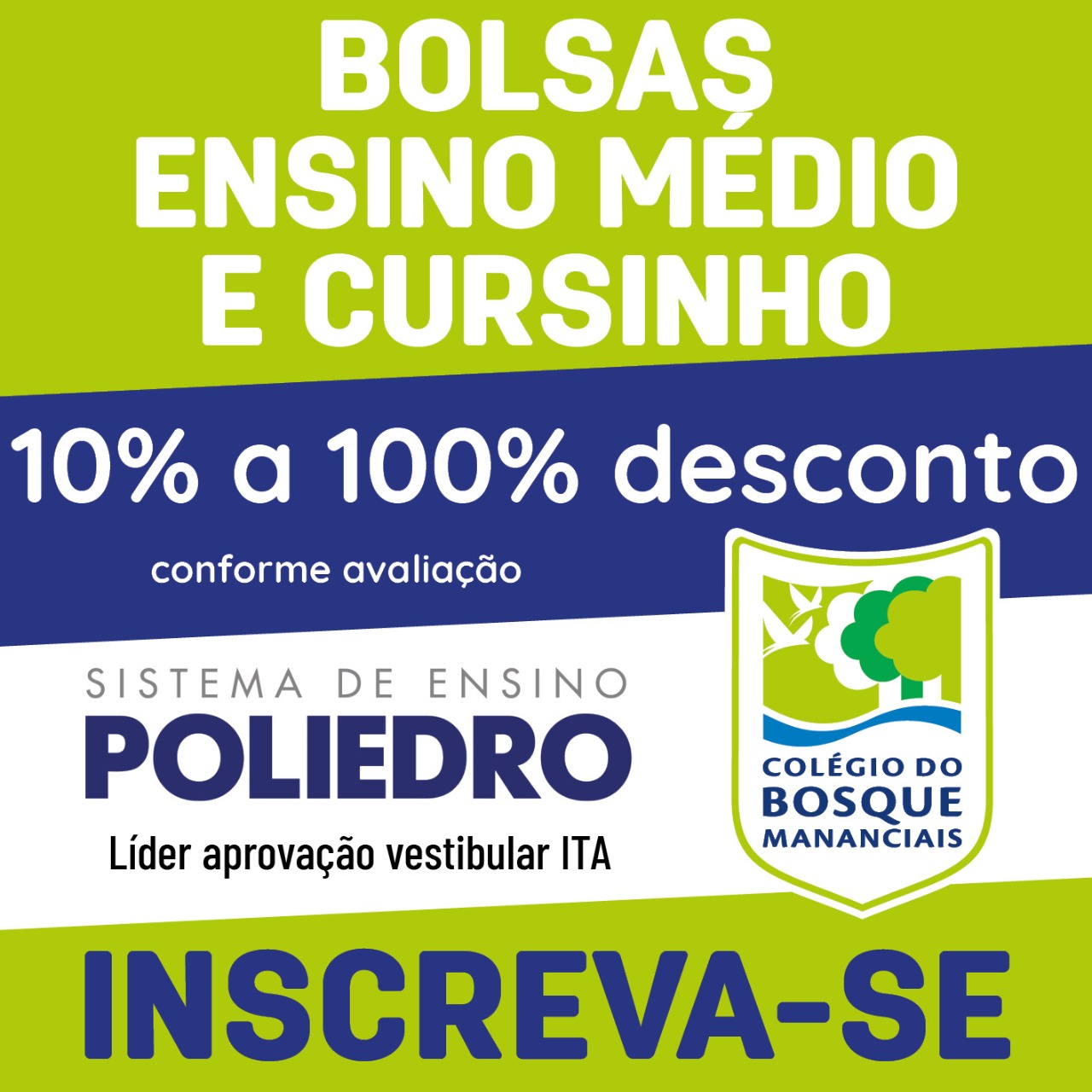 Colégio do Bosque Mananciais abre concurso para bolsas