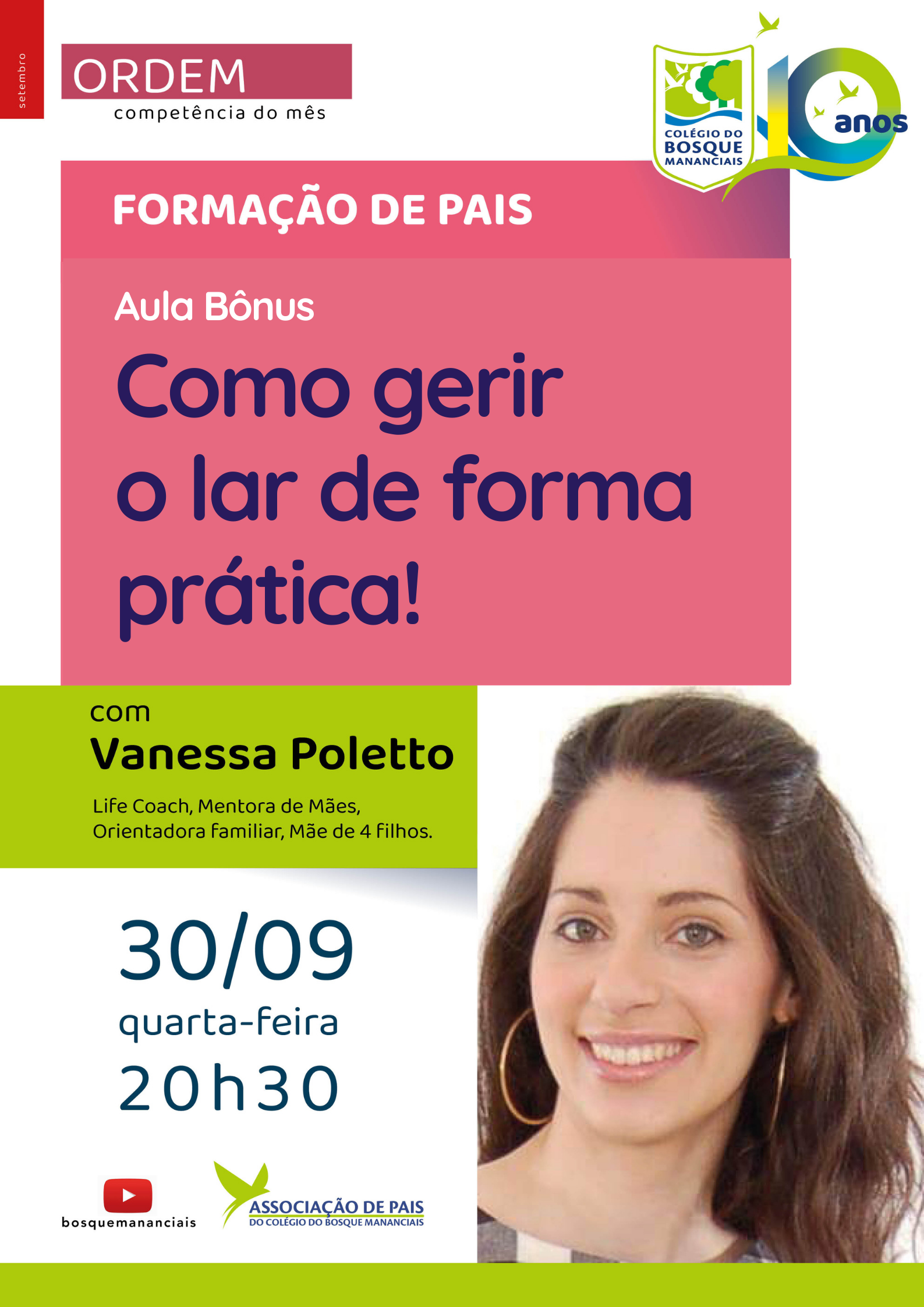 Gestão do lar de forma prática é o tema da webinar bônus da Formação de Pais