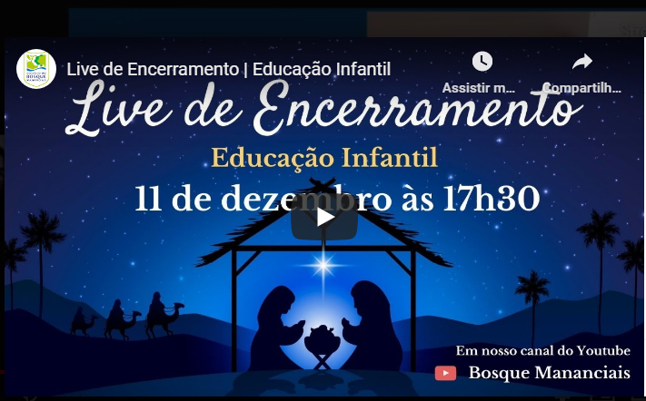 Muita gratidão na live de encerramento da Educação Infantil