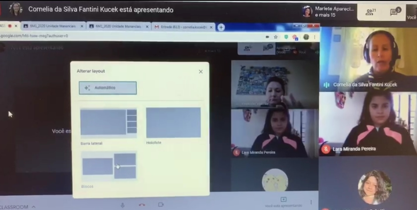 Treinamento sobre o Google Classroom para o 6º e 7º anos